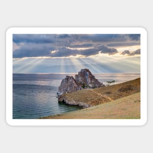 Shaman Rock, Lake Baikal in Siberia, Russia Sticker